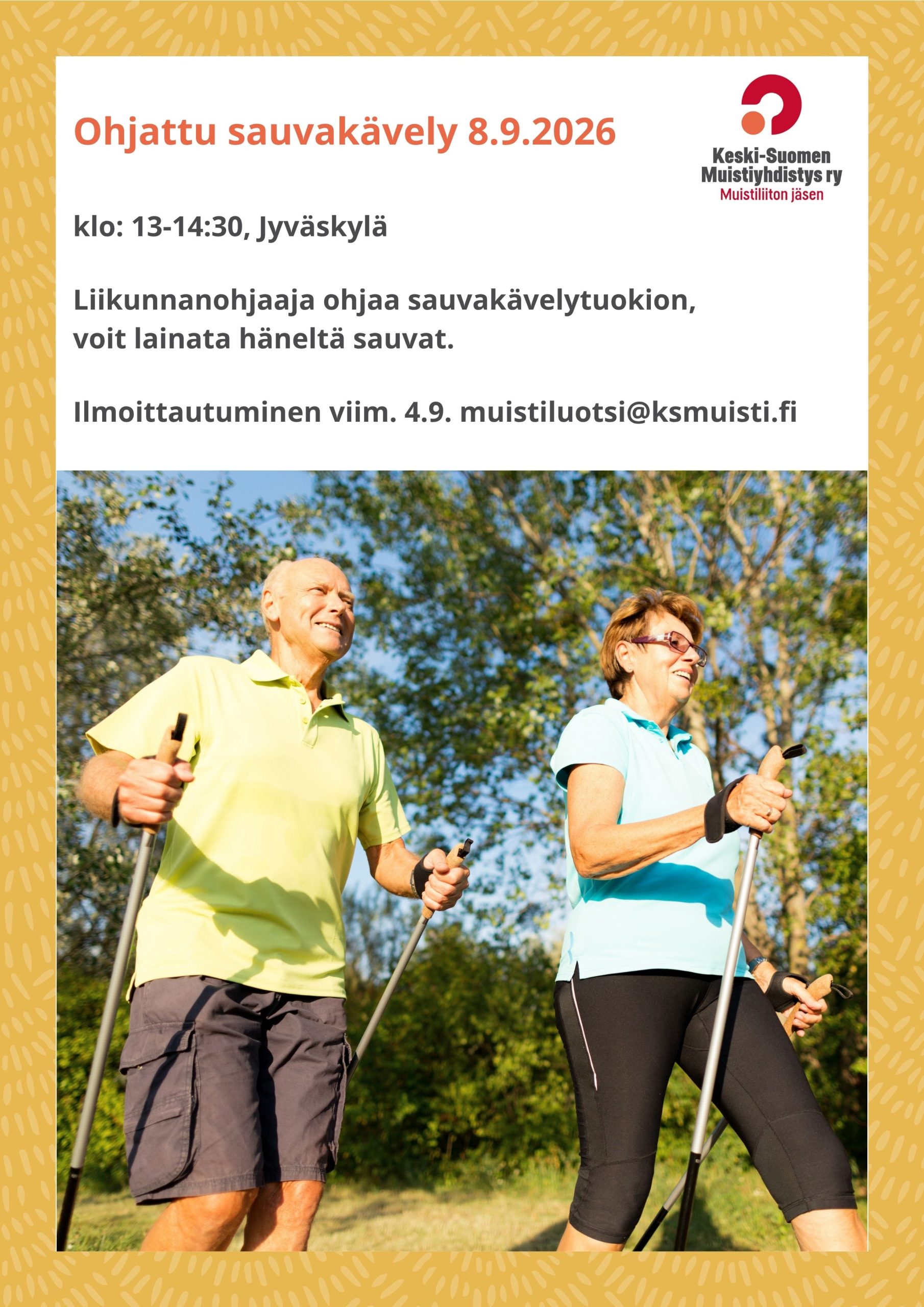 Ohjattu sauvakävely 8.9., Jyväskylä