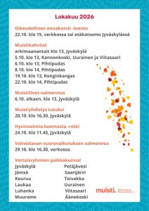 Lokakuun toiminta muistiyhdistyksellä